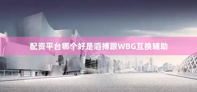 配资平台哪个好是滔搏跟WBG互换辅助